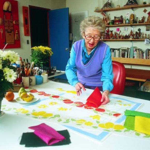 Vintage Vera Neumann sheer floral 26” square Scarf in orange, chartreuse green - Picture 7 of 7